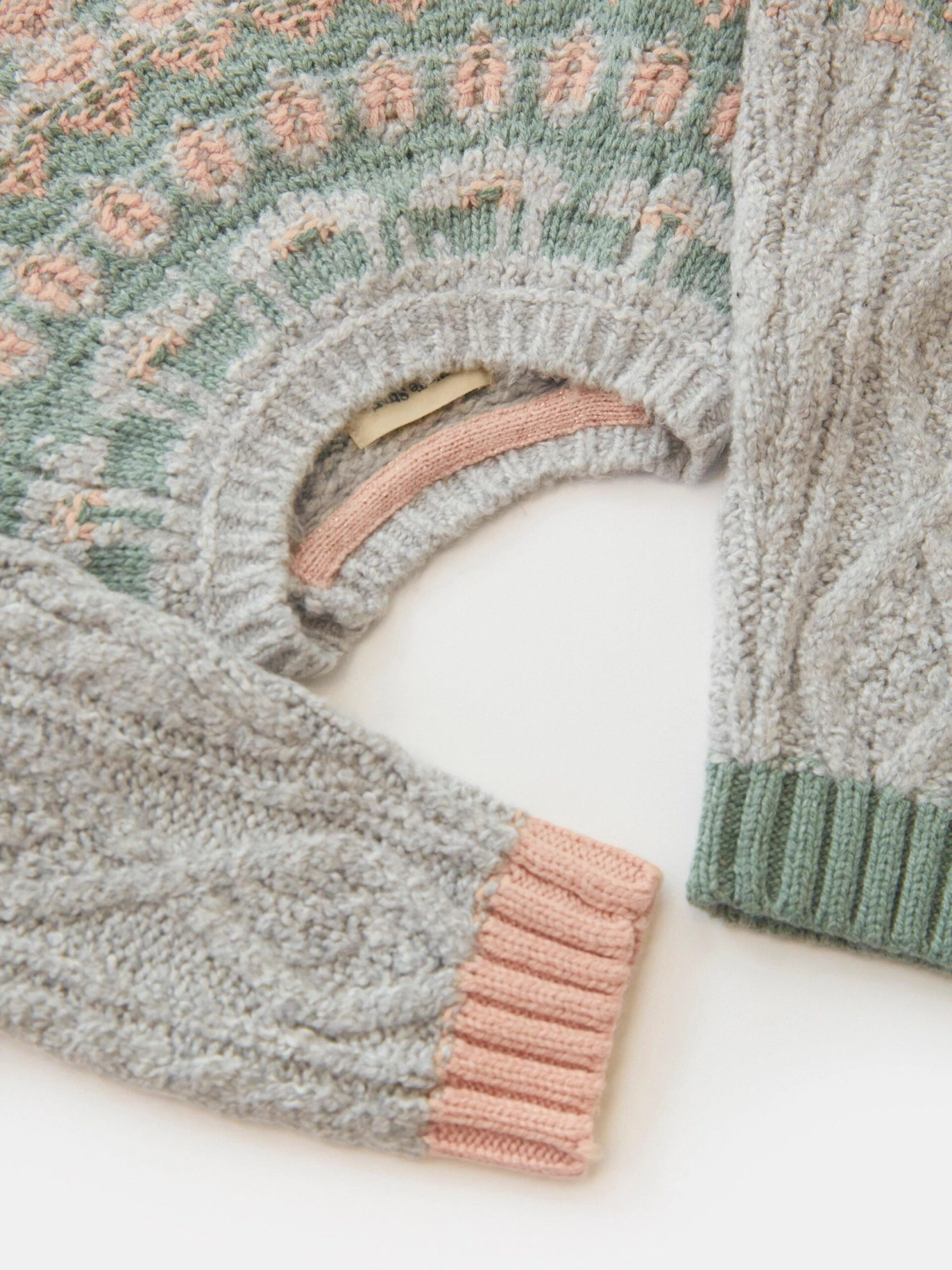 WHITE STUFF Cable And Pom Knitted Dress In GREY MULTI 2 WHITE STUFF Cable And Pom Knitted Dress In GREY MULTI - Image 2