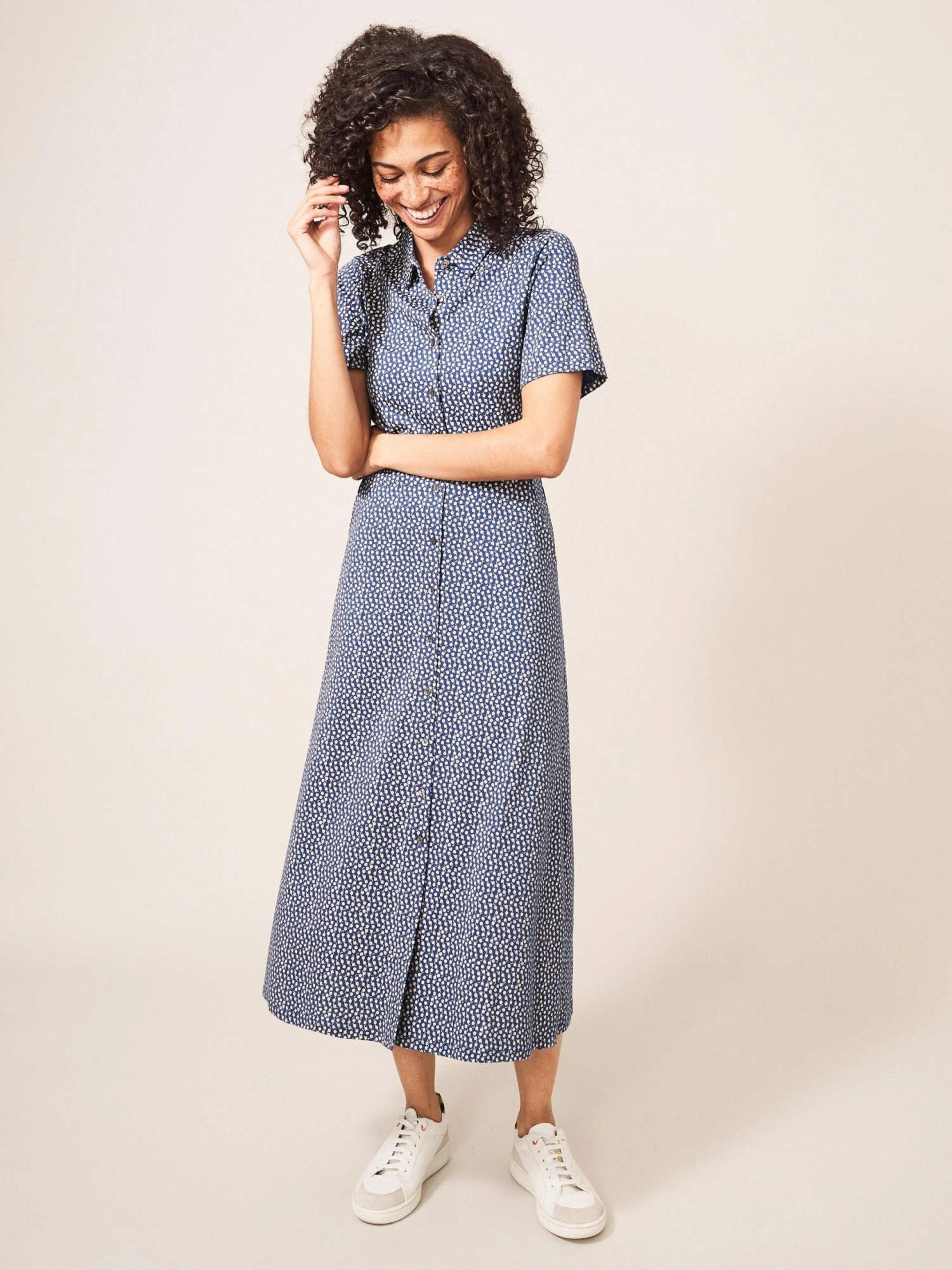 WHITE STUFF Rua Shirt Dress In NAVY PRINT 1 WHITE STUFF Rua Shirt Dress In NAVY PRINT