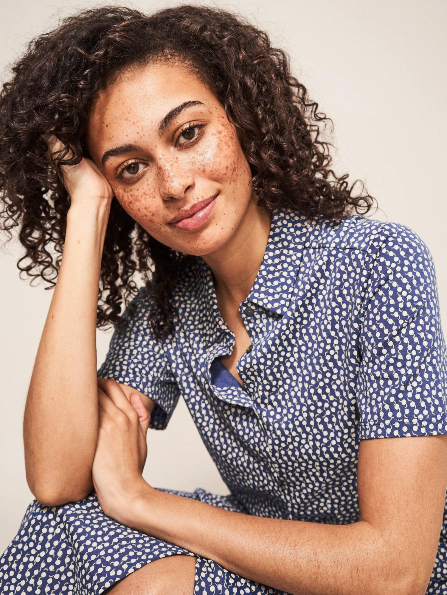 WHITE STUFF Rua Shirt Dress In NAVY PRINT 2 WHITE STUFF Rua Shirt Dress In NAVY PRINT - Image 2