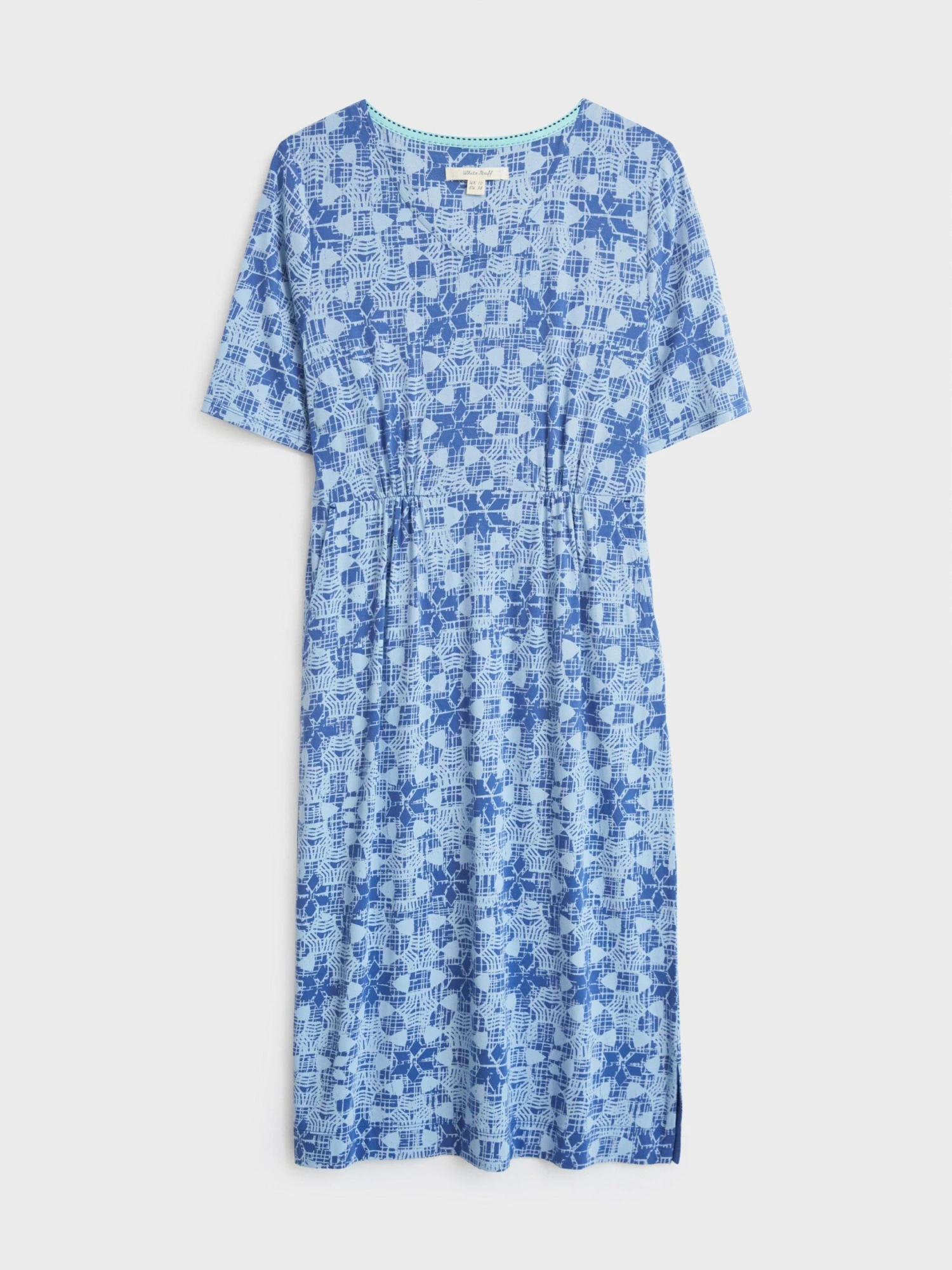 WHITE STUFF Kara Eco Vero Jersey Dress In BLUE PRINT 4 WHITE STUFF Kara Eco Vero Jersey Dress In BLUE PRINT - Image 4