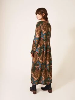 WHITE STUFF Elisa Midi Dress In GREEN MULTI -Whte Stuffy Store 436896 GREEN MLT MB