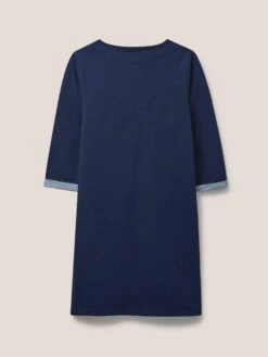 WHITE STUFF Skye Cotton Denim Jersey Dress In DK DENIM -Whte Stuffy Store 436913 DK DENIM FB
