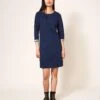 WHITE STUFF Skye Cotton Denim Jersey Dress In DK DENIM
