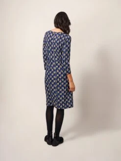 WHITE STUFF Talia Eco Vero Jersey Dress In NAVY MULTI -Whte Stuffy Store 436929 NAVY MULTI MB