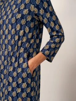 WHITE STUFF Talia Eco Vero Jersey Dress In NAVY MULTI -Whte Stuffy Store 436929 NAVY MULTI MD