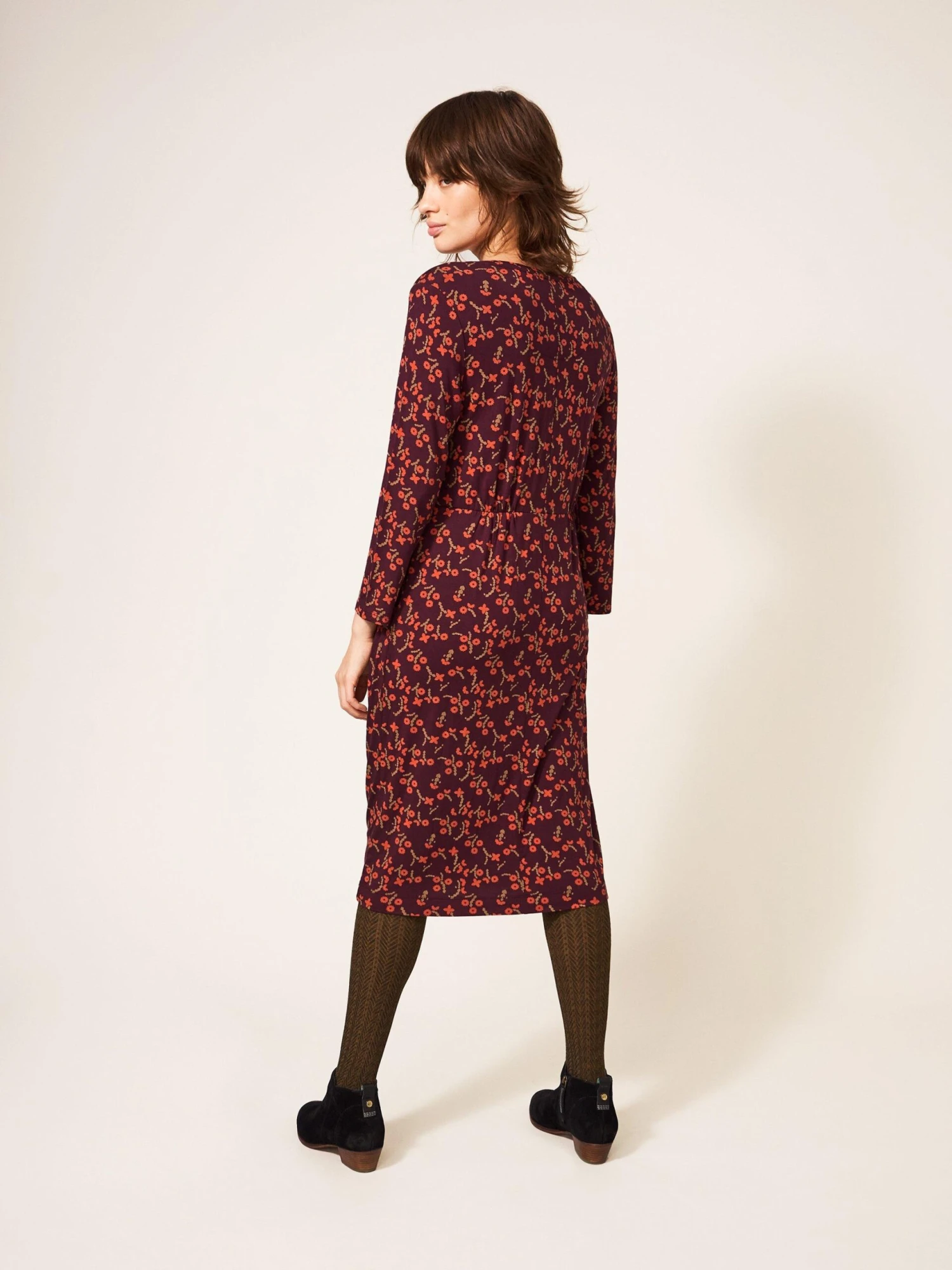 WHITE STUFF Talia Eco Vero Jersey Dress In PLUM MULTI 4 WHITE STUFF Talia Eco Vero Jersey Dress In PLUM MULTI - Image 4
