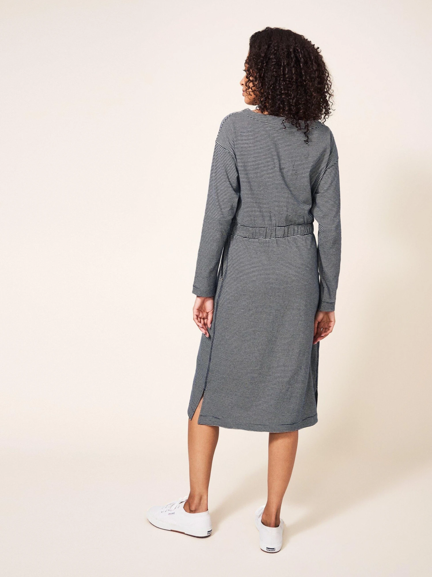 WHITE STUFF Evie Striped Jersey Dress In NAVY MULTI 4 WHITE STUFF Evie Striped Jersey Dress In NAVY MULTI - Image 4