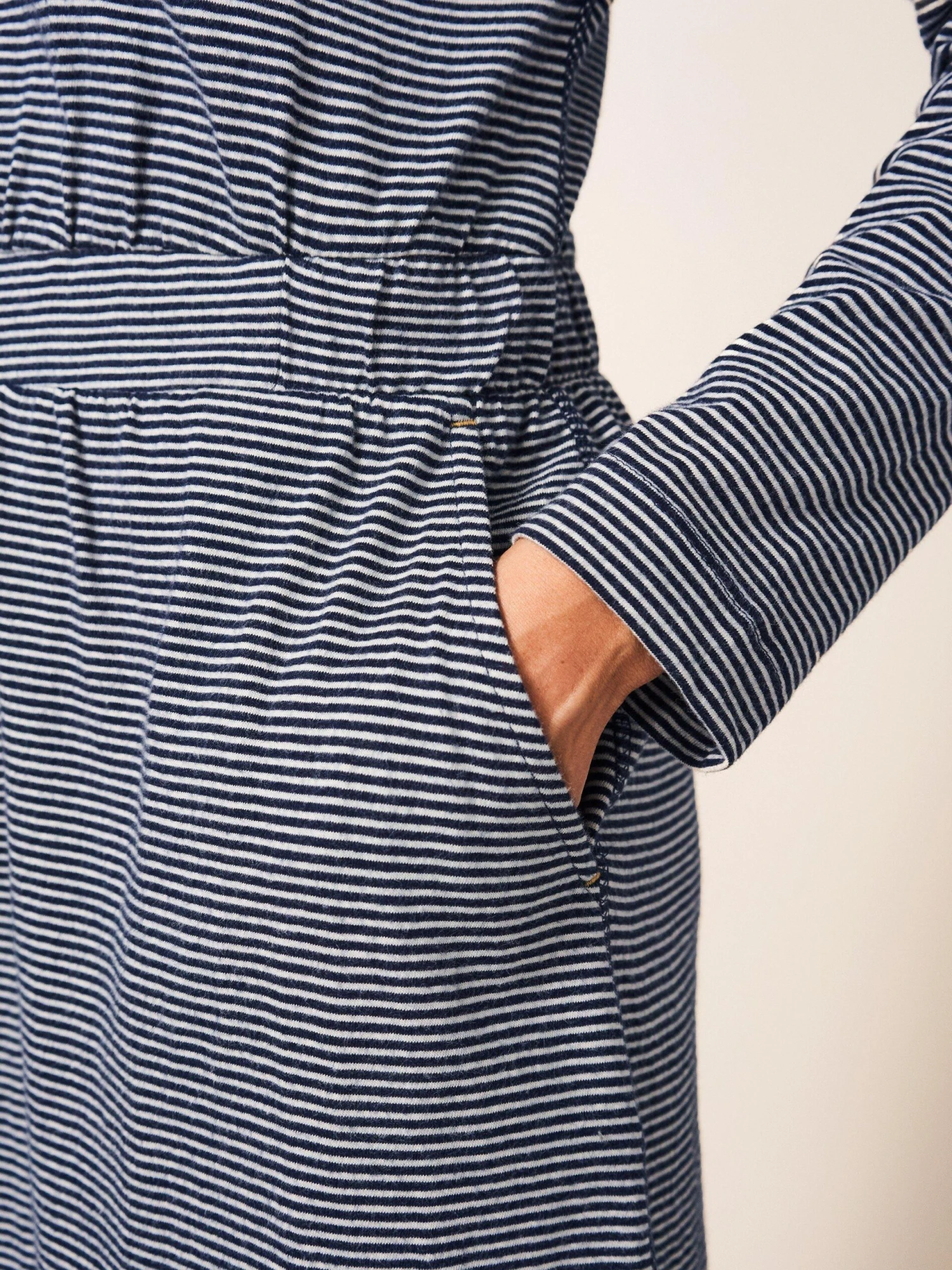 WHITE STUFF Evie Striped Jersey Dress In NAVY MULTI 2 WHITE STUFF Evie Striped Jersey Dress In NAVY MULTI - Image 2