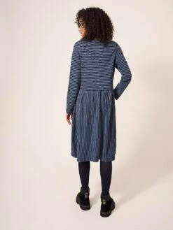 WHITE STUFF Marsia Striped Jersey Dress In NAVY MULTI -Whte Stuffy Store 436932 NAVY MULTI MB