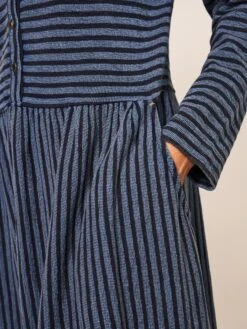 WHITE STUFF Marsia Striped Jersey Dress In NAVY MULTI -Whte Stuffy Store 436932 NAVY MULTI MD