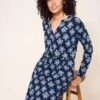 WHITE STUFF Tammy Jersey Dress In NAVY MULTI
