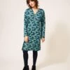 WHITE STUFF Tammy Jersey Dress In TEAL MULTI