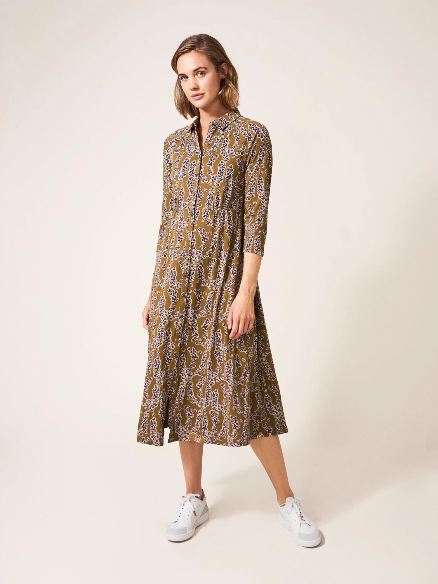 WHITE STUFF Carmen Jersey Dress In CHARTREUSE MULTI 1 WHITE STUFF Carmen Jersey Dress In CHARTREUSE MULTI