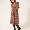 WHITE STUFF Poppy Jersey Dress In PLUM MULTI
