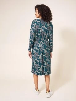 WHITE STUFF Poppy Jersey Dress In TEAL MULTI -Whte Stuffy Store 436937 TEAL MLT MB