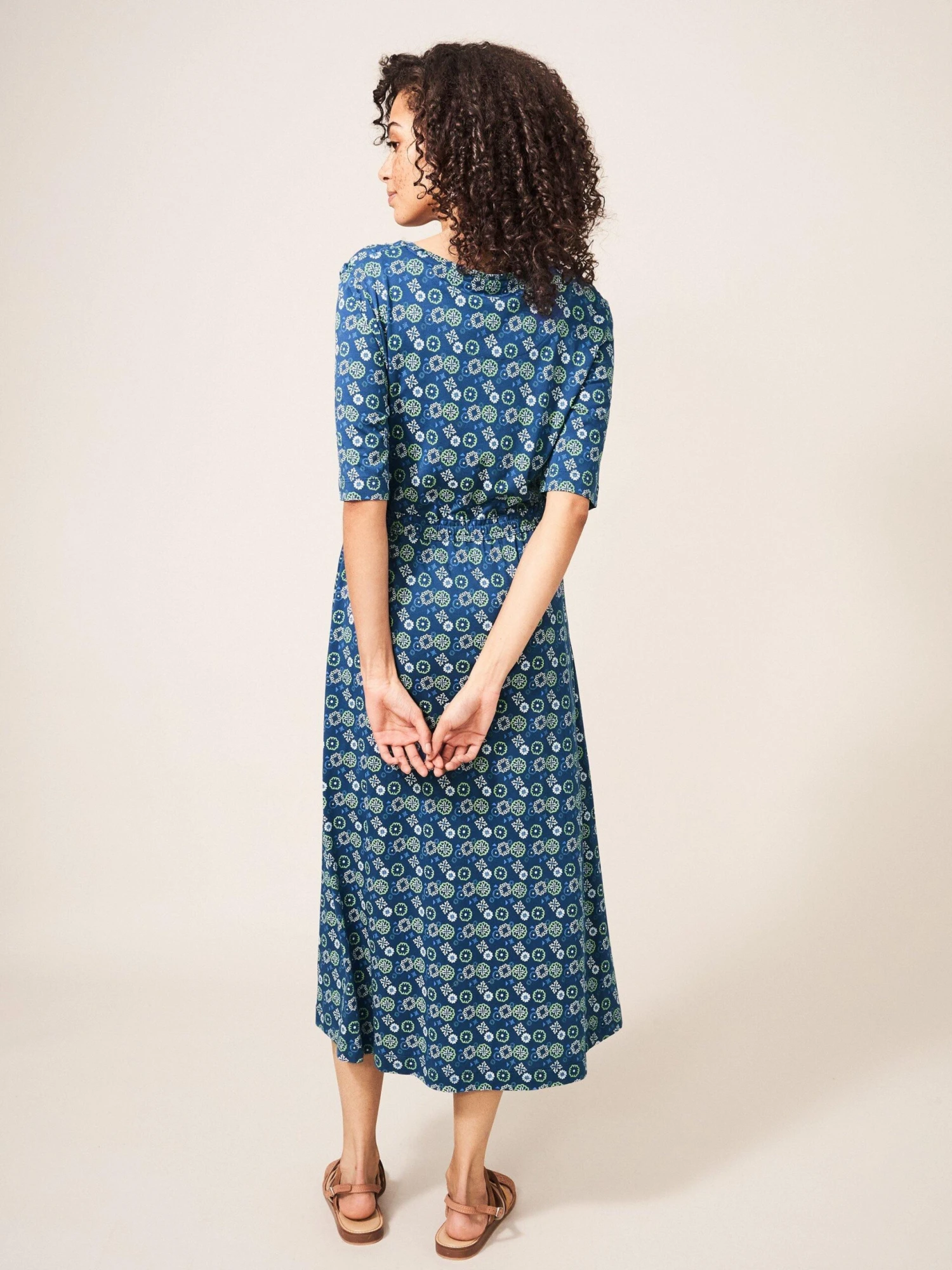 WHITE STUFF Nuelle Jersey Midi Dress In BLUE MULTI 4 WHITE STUFF Nuelle Jersey Midi Dress In BLUE MULTI - Image 4