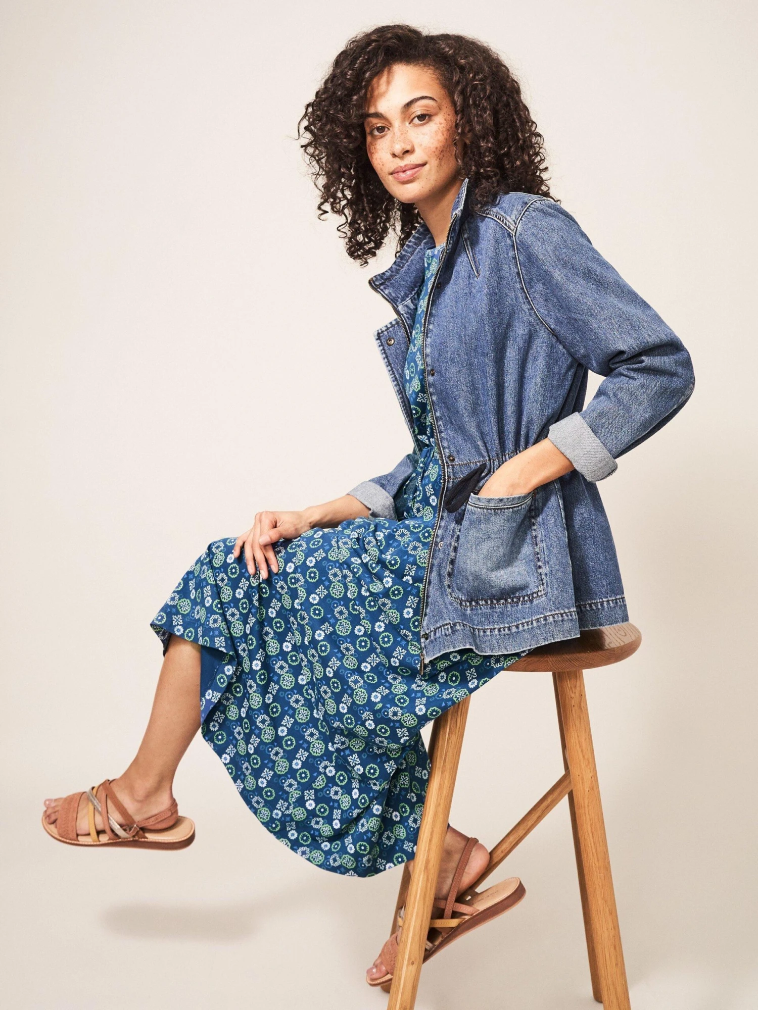 WHITE STUFF Nuelle Jersey Midi Dress In BLUE MULTI 2 WHITE STUFF Nuelle Jersey Midi Dress In BLUE MULTI - Image 2