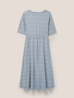 WHITE STUFF Nuelle Jersey Midi Dress In BLUE PRINT -Whte Stuffy Store 437073 BLUE PR FB 1