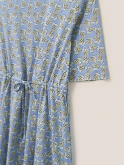 WHITE STUFF Nuelle Jersey Midi Dress In BLUE PRINT -Whte Stuffy Store 437073 BLUE PR FD 1