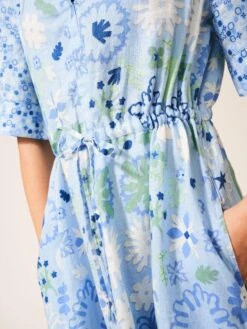WHITE STUFF Ferne Linen Dress In BLUE MULTI 6 WHITE STUFF Ferne Linen Dress In BLUE MULTI -Whte Stuffy Store 437107 BLUE MLT MD