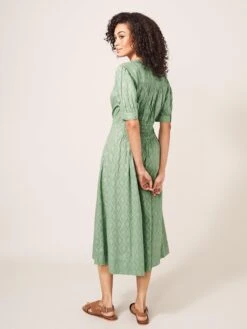 WHITE STUFF Celeste Midi Dress In DUSTY GREEN -Whte Stuffy Store 437109 DUS GREEN MB
