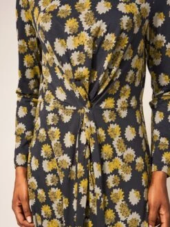 WHITE STUFF Lottie Twist Jersey Dress In GREY MULTI 6 WHITE STUFF Lottie Twist Jersey Dress In GREY MULTI -Whte Stuffy Store 437419 GREY MLT MD