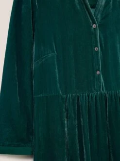WHITE STUFF Naya Velvet Midi Dress In MID TEAL 14 WHITE STUFF Naya Velvet Midi Dress In MID TEAL -Whte Stuffy Store 437422 MID TEAL FD