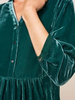 WHITE STUFF Naya Velvet Midi Dress In MID TEAL 11 WHITE STUFF Naya Velvet Midi Dress In MID TEAL -Whte Stuffy Store 437422 MID TEAL MD