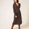 WHITE STUFF Rowan Eco Vero Jersey Dress In GREY MULTI