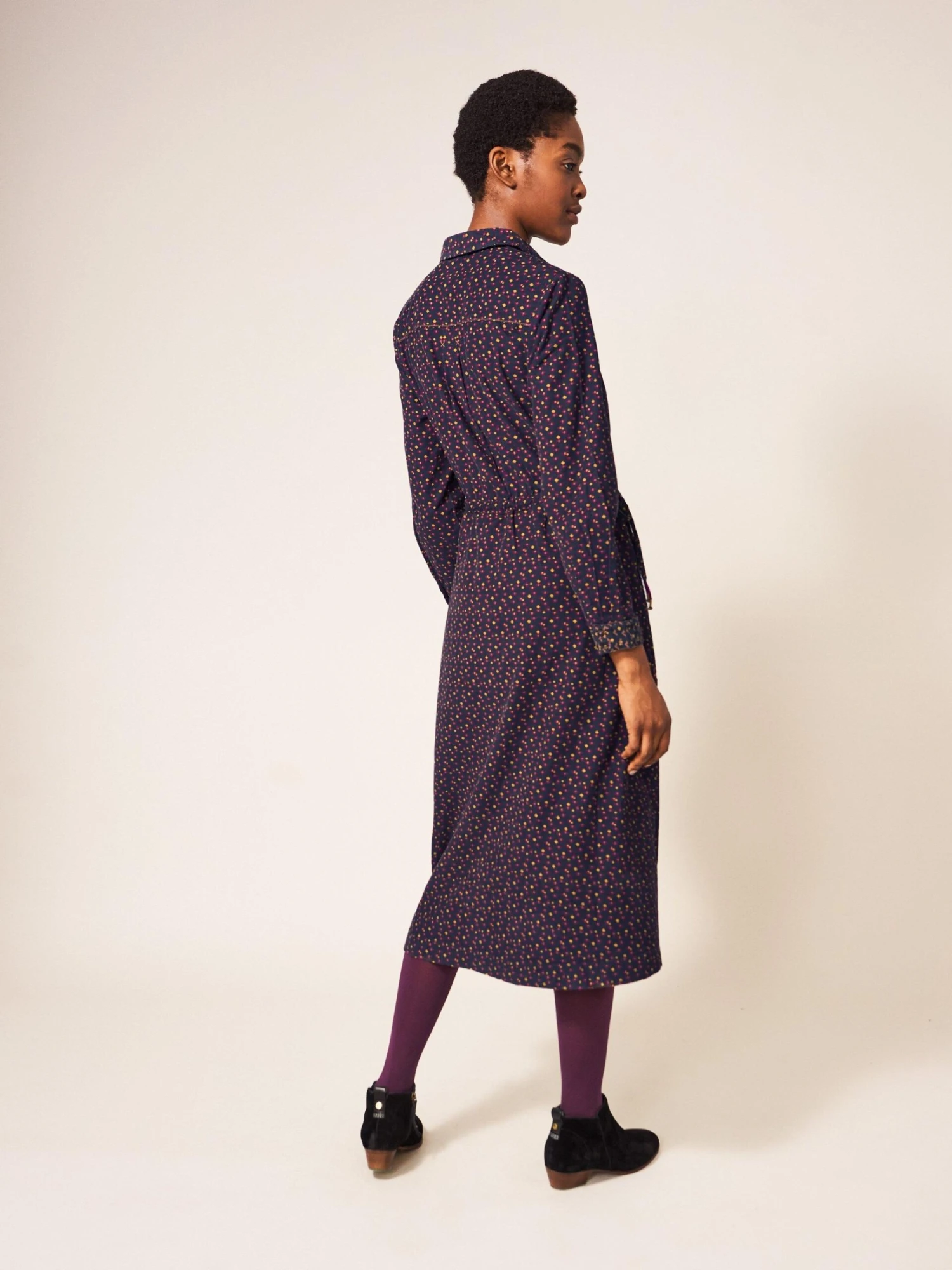 WHITE STUFF Jade Shirt Cord Dress In GREY MULTI 4 WHITE STUFF Jade Shirt Cord Dress In GREY MULTI - Image 4