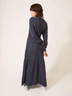 WHITE STUFF Olive Wool Mix Jersey Dress In CHARCOAL GREY -Whte Stuffy Store 437427 CHARC GREY MB