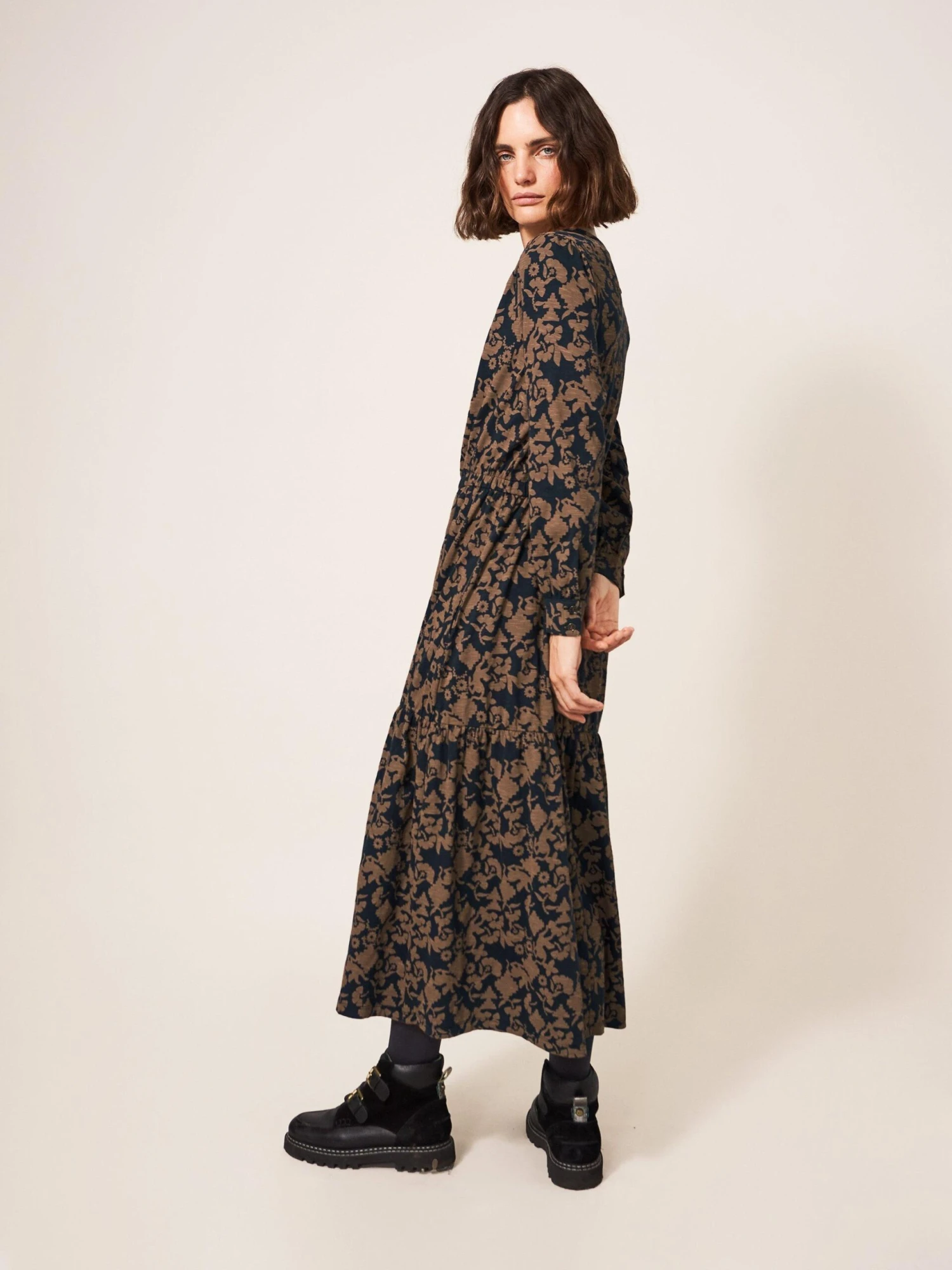 WHITE STUFF Olive Cotton Jersey Dress In GREY MULTI 2 WHITE STUFF Olive Cotton Jersey Dress In GREY MULTI - Image 2