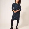 WHITE STUFF Albie Organic Jersey Dress In BLUE MULTI