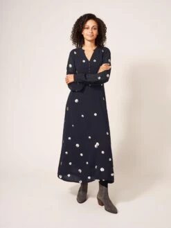 Whte Stuffy Store 29 WHITE STUFF Kate Sequin Dress In BLACK MULTI