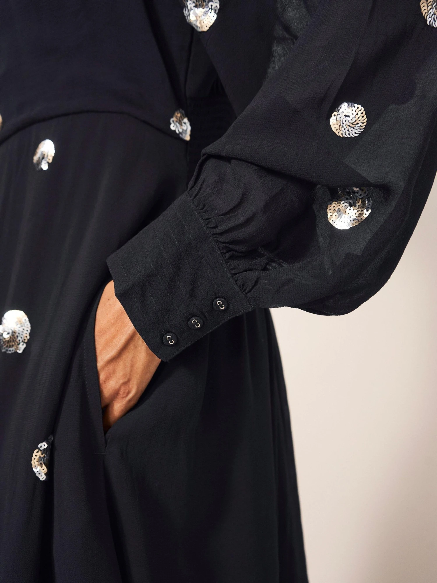 WHITE STUFF Kate Sequin Dress In BLACK MULTI 3 WHITE STUFF Kate Sequin Dress In BLACK MULTI - Image 3