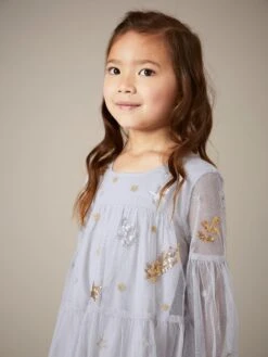 WHITE STUFF Naomi Embellished Tuelle Dress In NATURAL WHITE -Whte Stuffy Store 437763 NAT WHITE MD