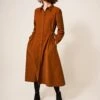 WHITE STUFF Jade Cord Shirt Dress In DARK ORANGE