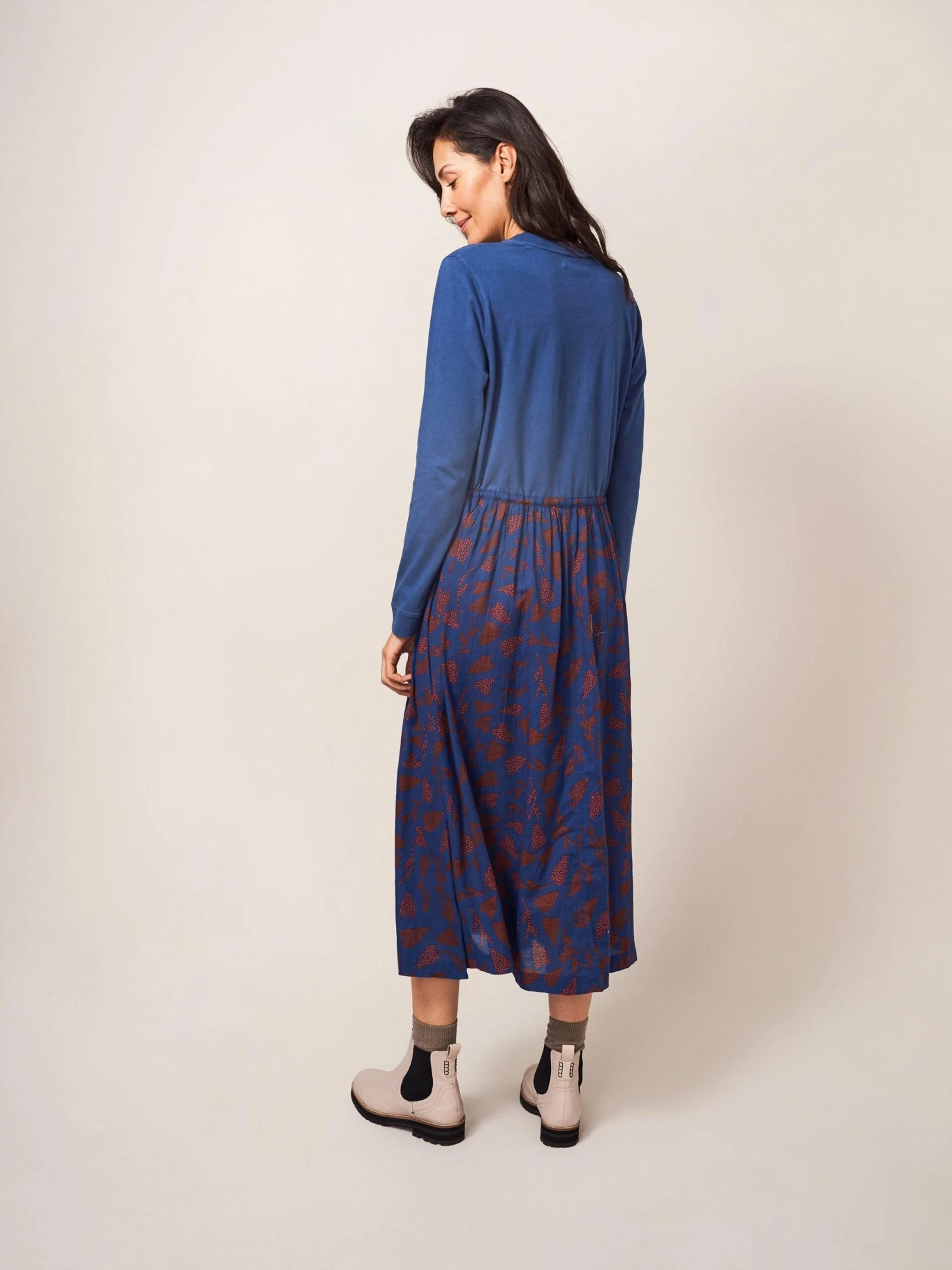 WHITE STUFF Sadie Midi Dress In NAVY MULTI 4 WHITE STUFF Sadie Midi Dress In NAVY MULTI - Image 4