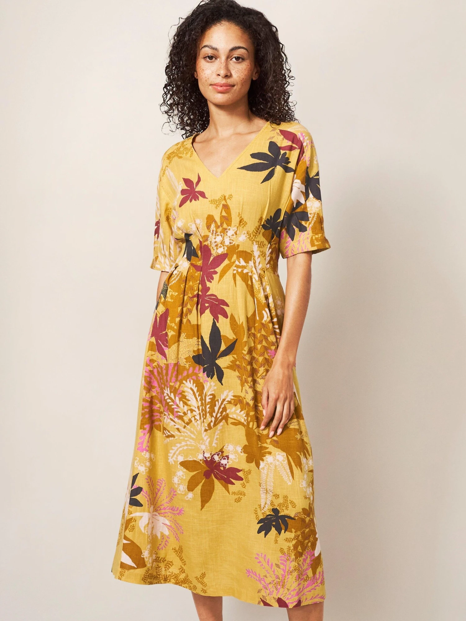 WHITE STUFF Kate Midi Dress In YELLOW MULTI 2 WHITE STUFF Kate Midi Dress In YELLOW MULTI - Image 2