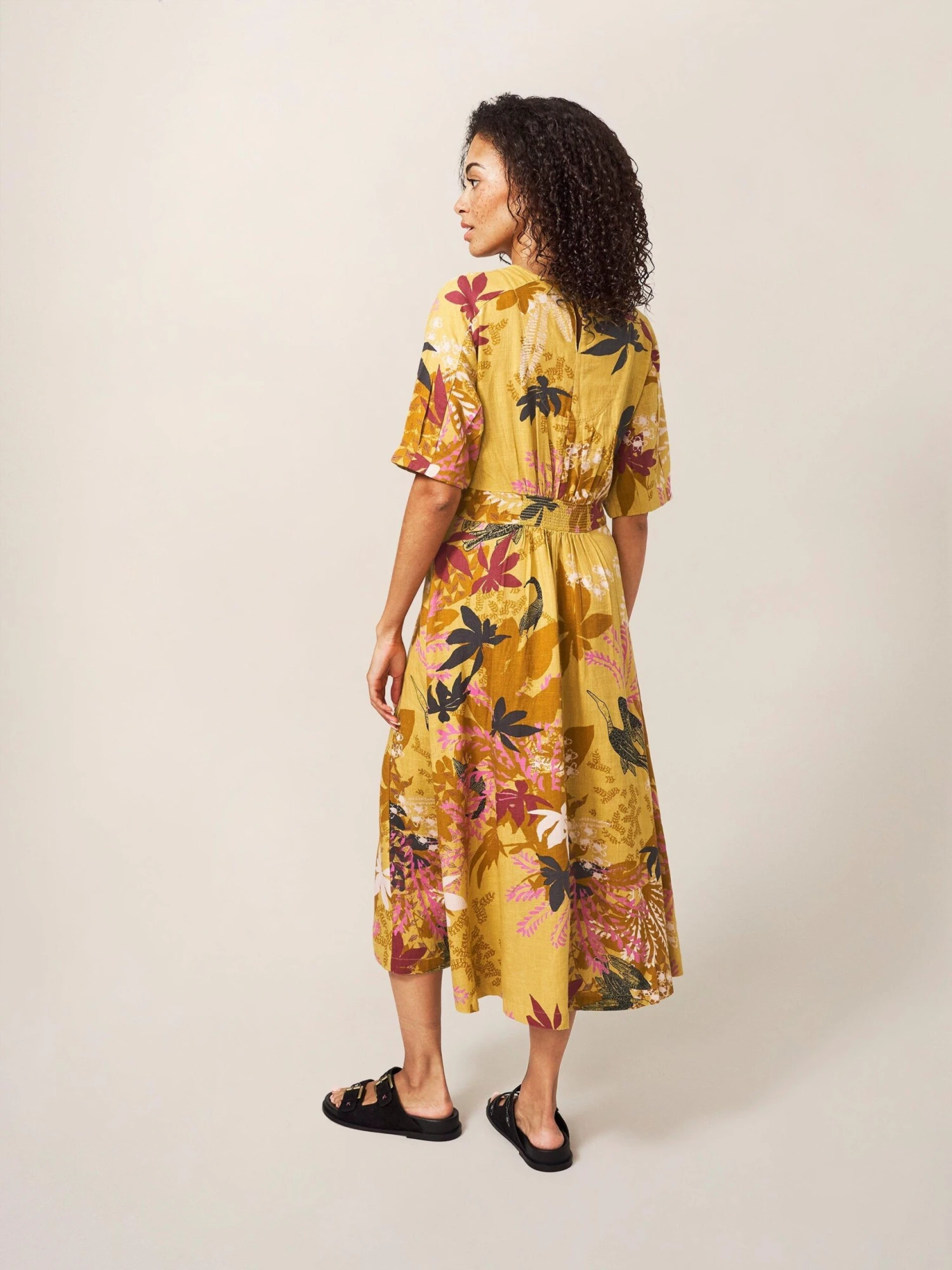 WHITE STUFF Kate Midi Dress In YELLOW MULTI 5 WHITE STUFF Kate Midi Dress In YELLOW MULTI - Image 5