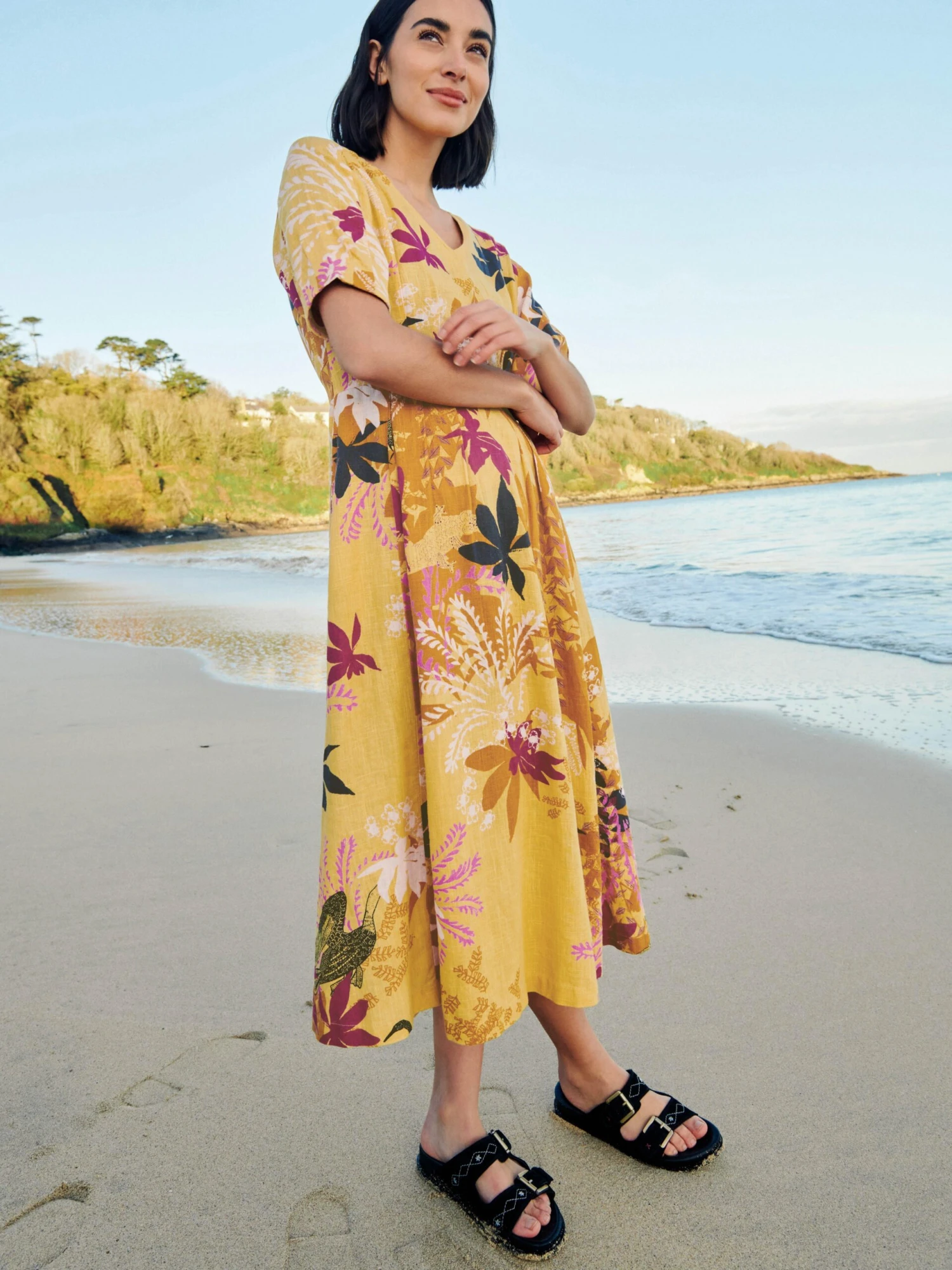 WHITE STUFF Kate Midi Dress In YELLOW MULTI 1 WHITE STUFF Kate Midi Dress In YELLOW MULTI