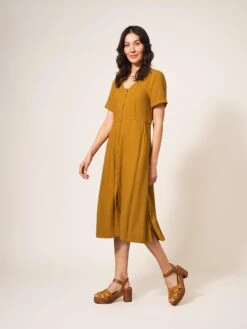 WHITE STUFF Ivy Dress In MID TAN