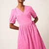 WHITE STUFF Patchwork Broderie Midi Dress In BRIGHT PINK