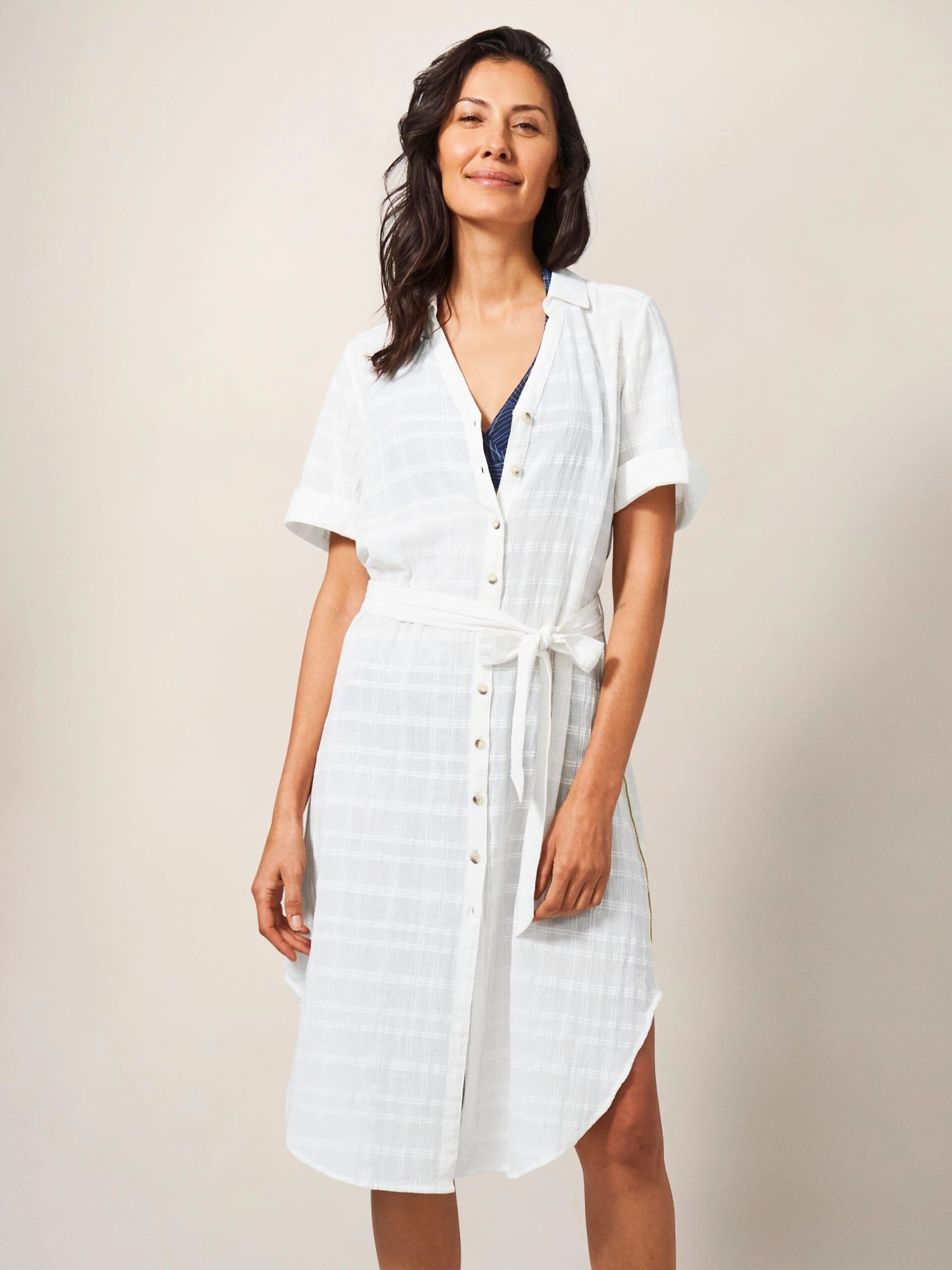 WHITE STUFF Devin Shirt Dress In IVORY MULTI 1 WHITE STUFF Devin Shirt Dress In IVORY MULTI