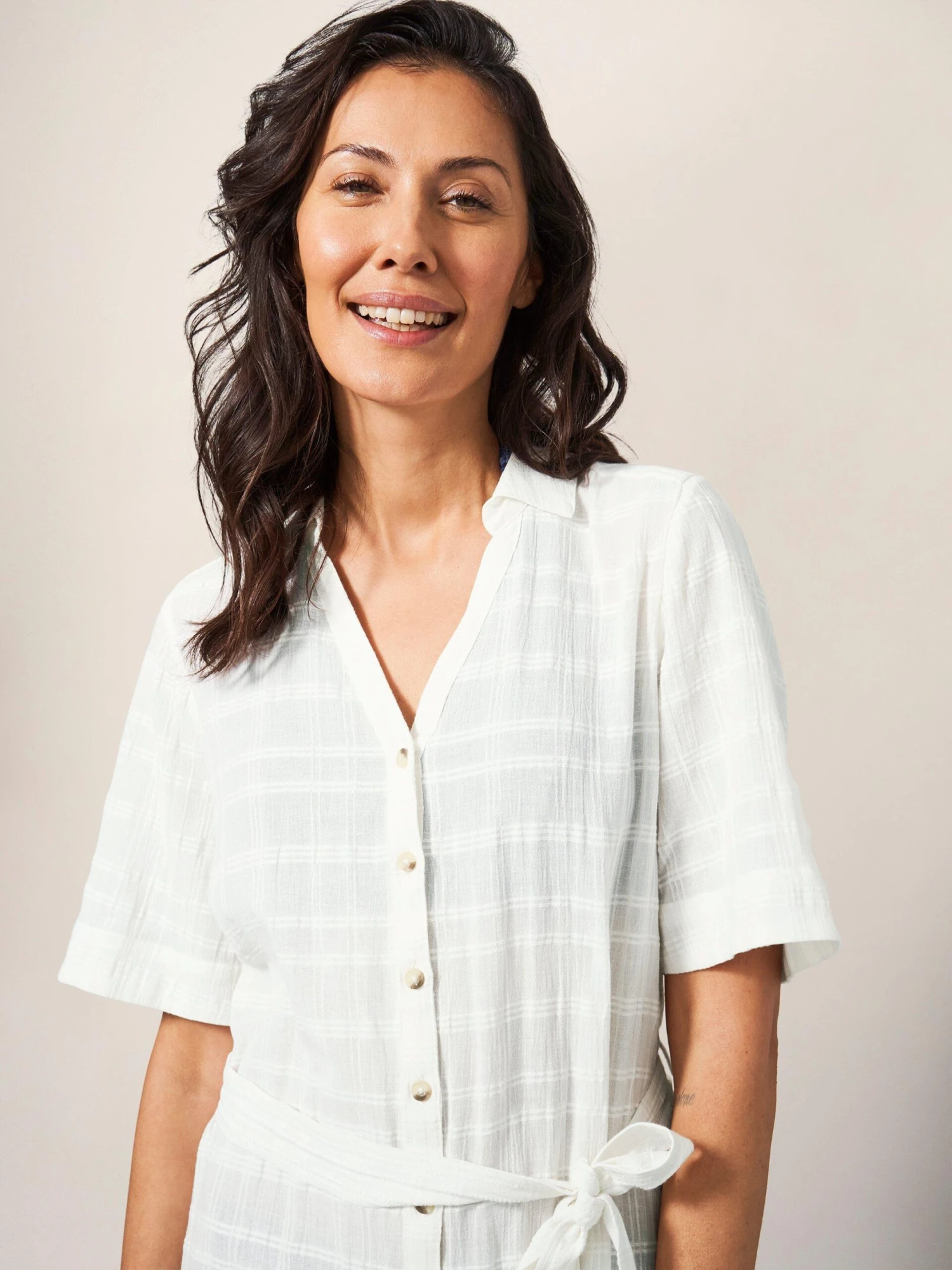 WHITE STUFF Devin Shirt Dress In IVORY MULTI 3 WHITE STUFF Devin Shirt Dress In IVORY MULTI - Image 3