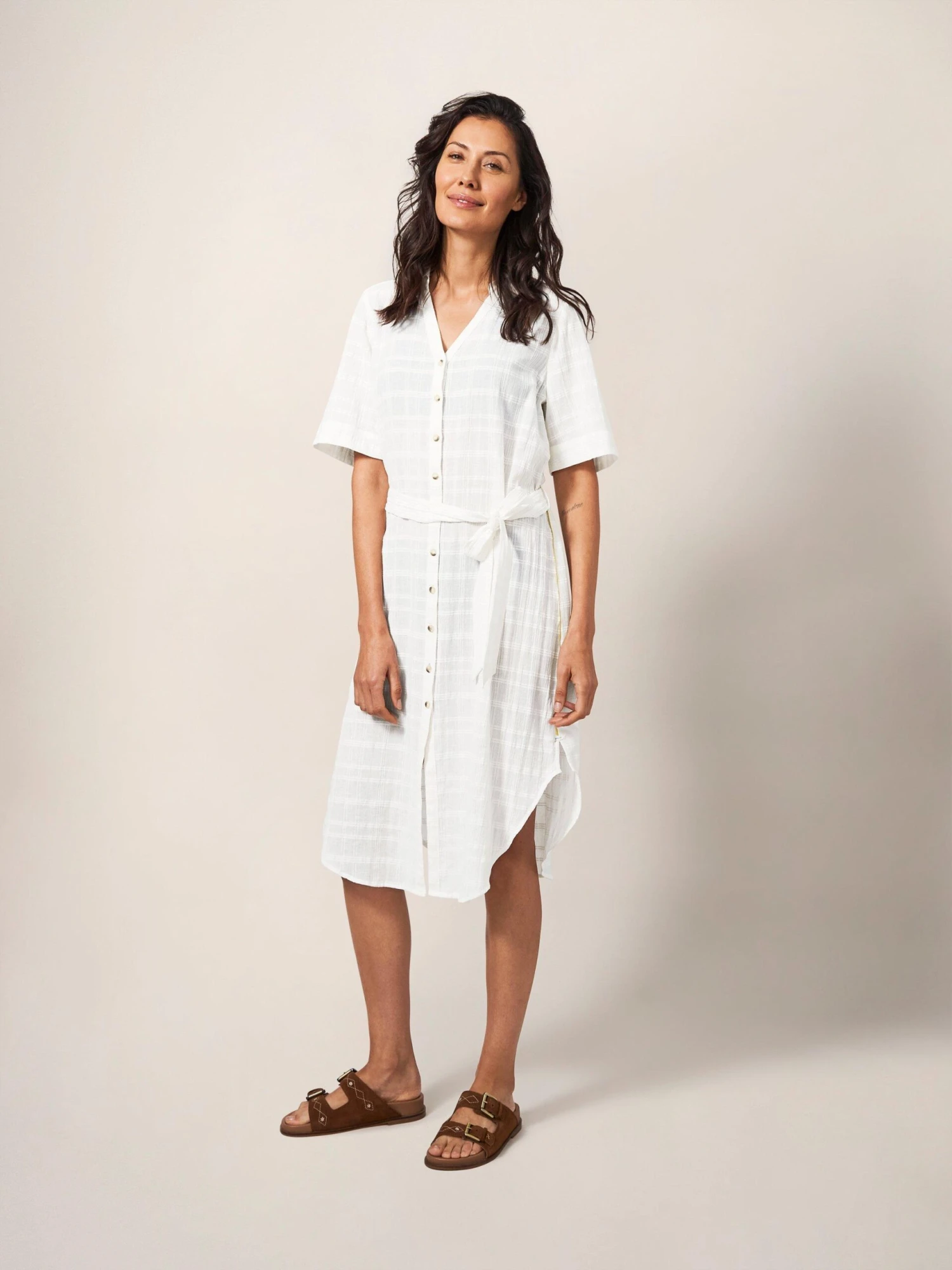 WHITE STUFF Devin Shirt Dress In IVORY MULTI 2 WHITE STUFF Devin Shirt Dress In IVORY MULTI - Image 2