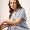 WHITE STUFF Reno Linen Shirt Dress In BLUE MULTI