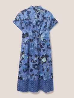 WHITE STUFF Reno Linen Shirt Dress In BLUE PRINT 15 WHITE STUFF Reno Linen Shirt Dress In BLUE PRINT -Whte Stuffy Store 438230 BLUE PR FB