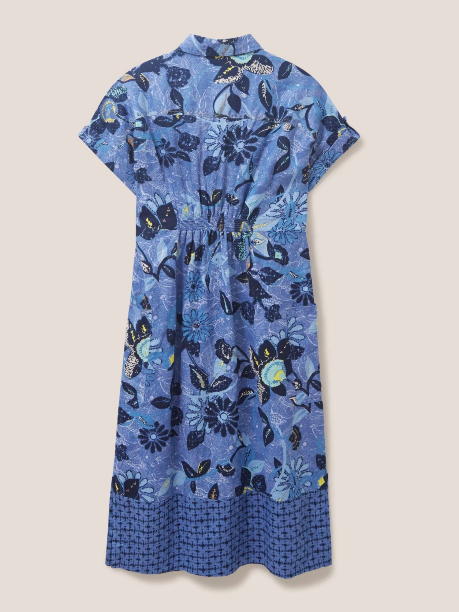 WHITE STUFF Reno Linen Shirt Dress In BLUE PRINT 8 WHITE STUFF Reno Linen Shirt Dress In BLUE PRINT - Image 8