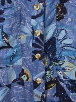 WHITE STUFF Reno Linen Shirt Dress In BLUE PRINT -Whte Stuffy Store 438230 BLUE PR FD 1